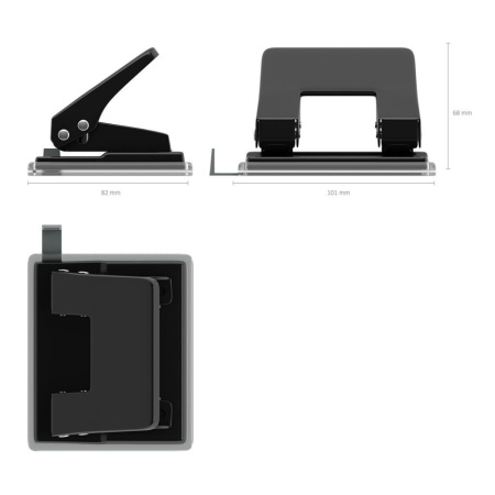 Дырокол EK Quadro 20 лист, металл, ассорти