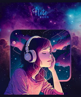 Тетрадь А5 48л кл. ПЗБМ "Слушаю космос" софт-тач, фольга, 5диз.в блоке, бел.100%