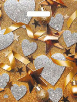 Пакет с вырубной усил. ручкой 31х40 (60мк) Сердечки и звезды