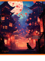 Тетрадь А5  96л кл. Проф-Пресс "Пейзаж из аниме" 5 диз., твин-лак, холод. тисн., белизна 100%