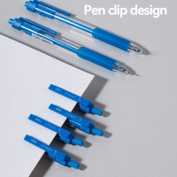 Ручка шар. Deli  автомат, синяя, 0,7мм, рез. манжета, игольч.наконечник