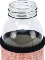 Бутылка для воды 300мл "Смайл" в чехле, розовая