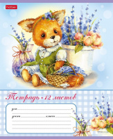 Тетрадь А5 12л кл. Hatber "МимиЛапки" тисн., белизна 98%