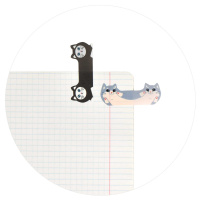 Закладки с липким краем (55*20мм)  4 цв, по 25л. "Коты" пластиковые