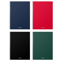 Тетрадь А4  60л кл. спираль "Classic" пластик. обложка, ассорти