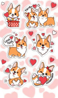 Наклейки детские 15*9см  "Корги"