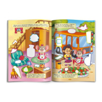 Книжка А4,  8стр. с наклейками "Приключения зверят. Мышаня"