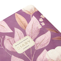 Ежедневник недат. А5+ 120л., тв.обл., иск.кожа "Flora. Cotton flower" ляссе