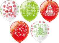 Набор шаров с рисунком 12" На коньках 25шт/уп