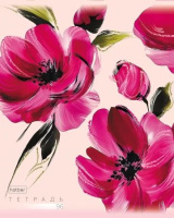 Тетрадь А5  96л кл. Hatber "Красочные лепестки" тисн., 5диз.в блоке