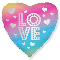 Шар фольга 18" "Сердце радужное"