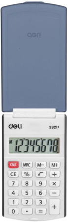 Калькулятор   8 разр. Deli  карманный, черный E39217