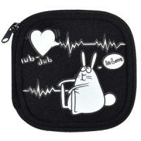 Кошелек (95*95*25) молния, х/б ткань "Влюбленный заяц"