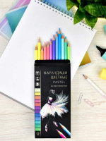 Карандаши цвет. 12цв  Феникс+ "Пастель", деревянные, 3ММ