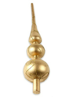 Макушка на ёлку "С праздником!"  29см пластик, золотая