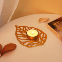 Подсвечник 9*14см лист