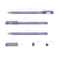 Ручка гелевая EK Magic Lavender Stick чёрная, 0,38мм, покрытие Soft touch