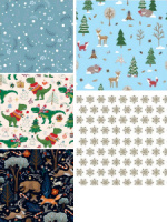 Набор упаковочной бумаги "Зимнее чудо. Ассорти" 100*70см