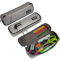 Пенал-косметичка (220*60*40) молния, кожзам "Private",с 2 карманами, апплик.серебристый,на 40пр.