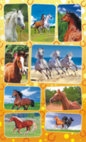 Наклейки детские 16*9см  "Лошади" с блёстками