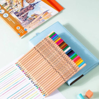 Карандаши цвет. 24цв Deli  круглые, корпус в цвет дерева