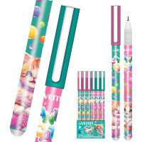 Ручка гелевая стираемая deVENTE "Candy Cat" синяя, 0,5мм