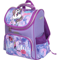 Ранец школьный 34*27*20см  Attomex. Lite. Unicorn , полиэстер, 1 отд на молн., 3 карм, светоотр.