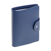 Ежедневник недат. А5 136л., мягк.пер., гребень, иск.кожа "Torino. Синий" кнопка