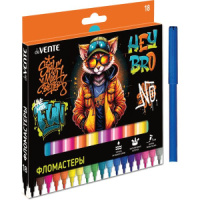 Фломастеры  18цв "deVENTE. Hey Bro", вент.колпачок , карт. упак