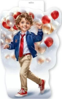 Плакат фигурный 48*31см "Мальчик с шариками"