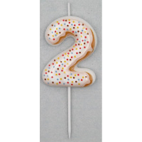 Свеча-цифра "2" Donut  6 см, с 3D декором