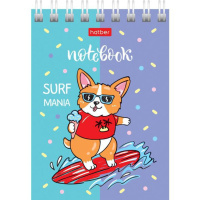 Блокнот А7  40л гребень "Забавные корги" клетка