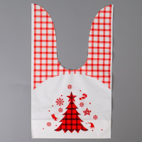 Пакет с ушами 13*22см "Елка красная" 50шт.