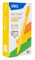 Текстовыделитель "Deli " 1-4мм желтый , двойной пиш. наконечник