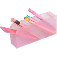 Подставка наст. "Shadow Shiny" 20*9*5,3см , 2 варианта расположения на столе , розовая с блестками