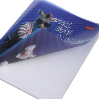 Тетрадь А5 48л кл. Hatber  пласт.обл. "COOL Animals" 5 диз.в спайке, белизна 100%