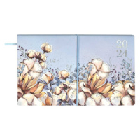 Планинг дат. 2024г, 175*105мм  64л., кож.зам., мягк.пер. "Хлопок" тисн.фольгой, ляссе