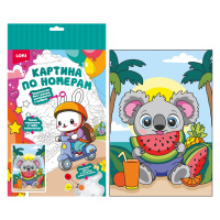 Картина по номерам на картоне 20*30см "Коала с арбузом"