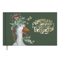 Книга для кулинарных рецептов 220*136мм  96л., 7БЦ "Забавный гусь" тисн.фольгой, мат.лам.,ляссе