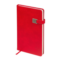 Ежедневник недат. А5 136л., кожзам, тв.пер. "Premier. Красный" магнит.хлястик, ляссе