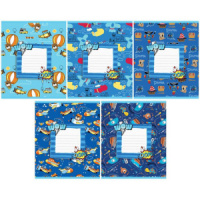 Тетрадь А5 12л кл. ПЗБМ "Самолеты-корабли" тисн.фольгой, белизна 100%