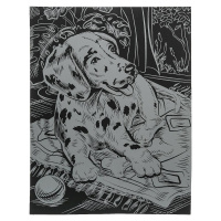 Гравюра 18*24см голография, пастель "Пёс" 3+