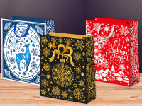 Пакет подар. бумажн. 26*32*13 см, 157гр/м2  Микс новогодний 1