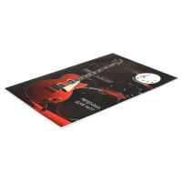 Тетрадь для нот А4 12л., расшир.нотный стан, скоба "Красная гитара"