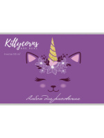 Альбом А4  8л скоба "Котик-единорожек" пл. 100гр/м