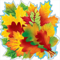 Украшение на скотче 20*20см  "Букет из разных листьев"