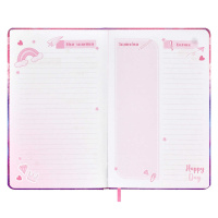 Дневник для девочек А6+  96л., кожзам. тв.обл. "Алиса" ляссе, брелок