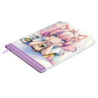 Дневник универсальн. обл. кожзам, тв.пер. "Малышка в лучах" вырубка, ляссе, 48 л.