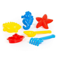 Набор игрушек. Совок, формочки, грабельки, кораблик "Юнга"