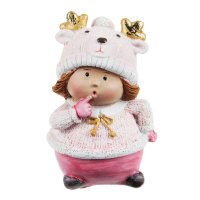 Статуэтка "Карапуз в шапочке с мишкой" 6х5х9см, поплистоун, 2 дизайна